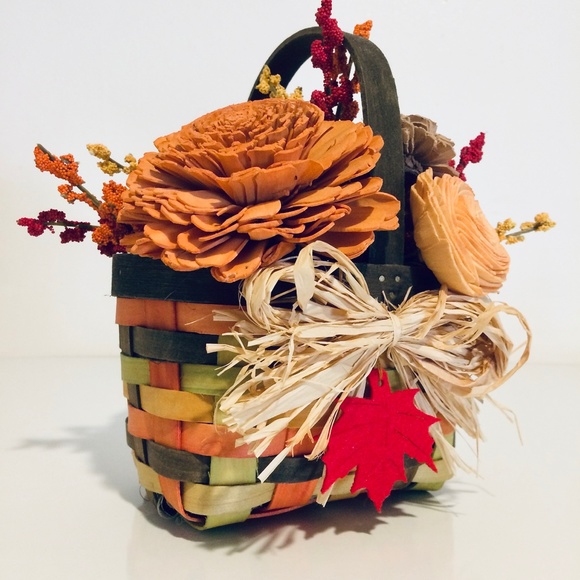 Autumn Sola Wood Flower Basket Decor Halloween - Picture 3 of 8